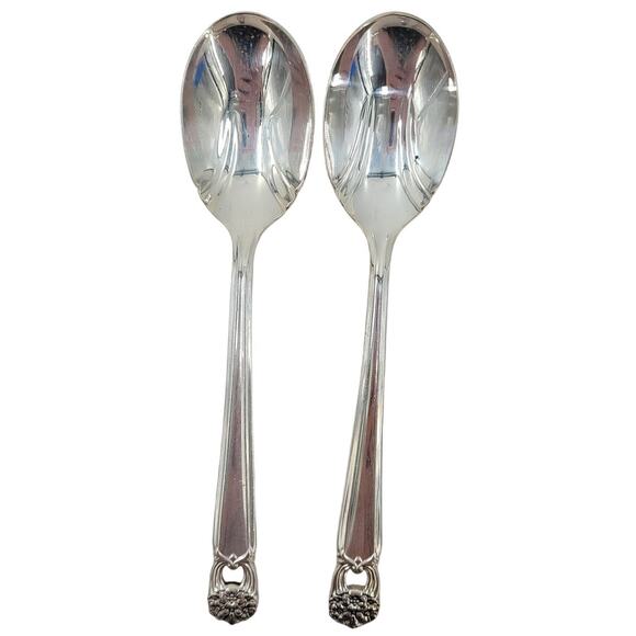 Rogers Brothers Silver Plate Eternally Yours Coquette 2 Sugar Spoons - Picture 1 of 10